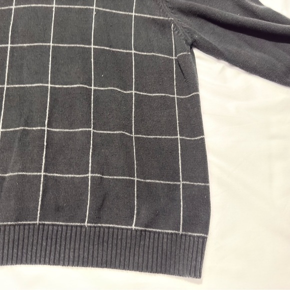 Vintage Austin Reed London Men's Navy Blue Geometric 1/4 Zip Sweater 2XL - Picture 11 of 14